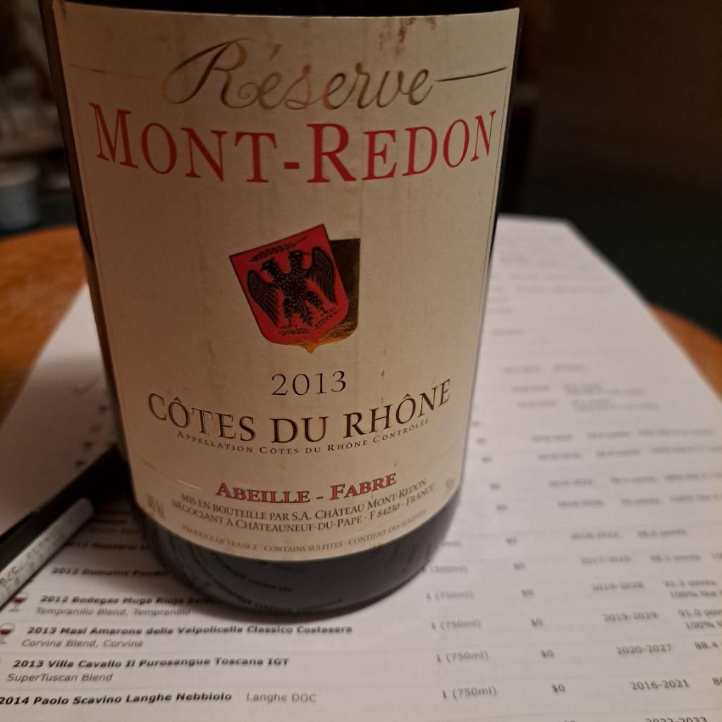 2013 Château Mont Redon Côtes du Rhône Reserve France Rhône Southern