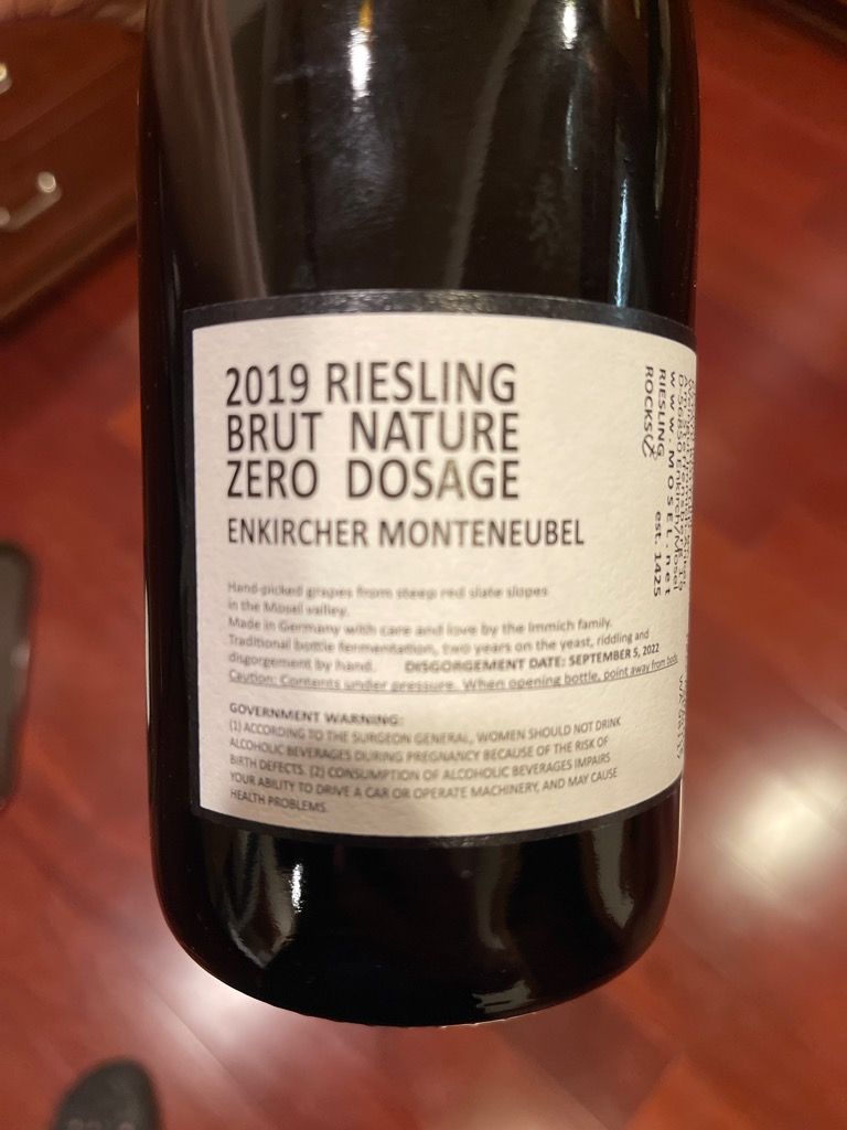 2019 Immich Anker Enkircher Monteneubel Riesling Sekt Brut Nature