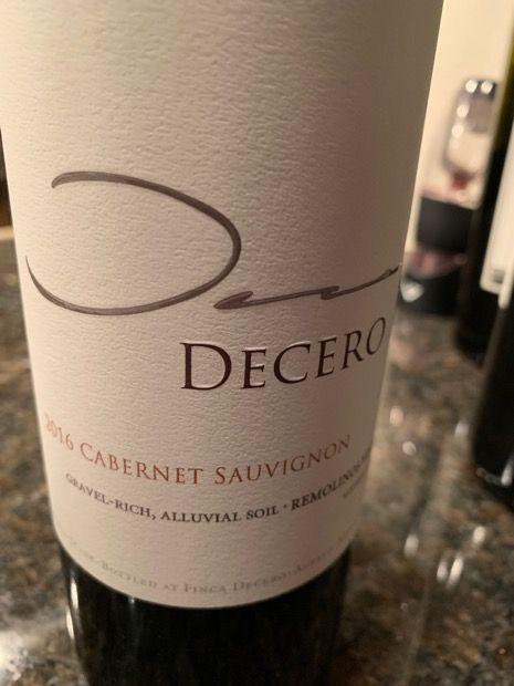 2017 Finca Decero Cabernet Sauvignon Remolinos Vineyard Argentina