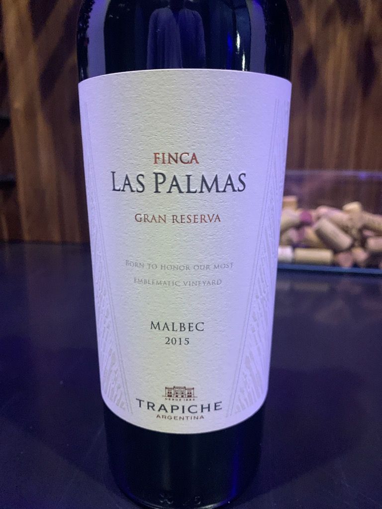 2015 Trapiche Malbec Gran Reserva Finca Las Palmas Argentina Mendoza