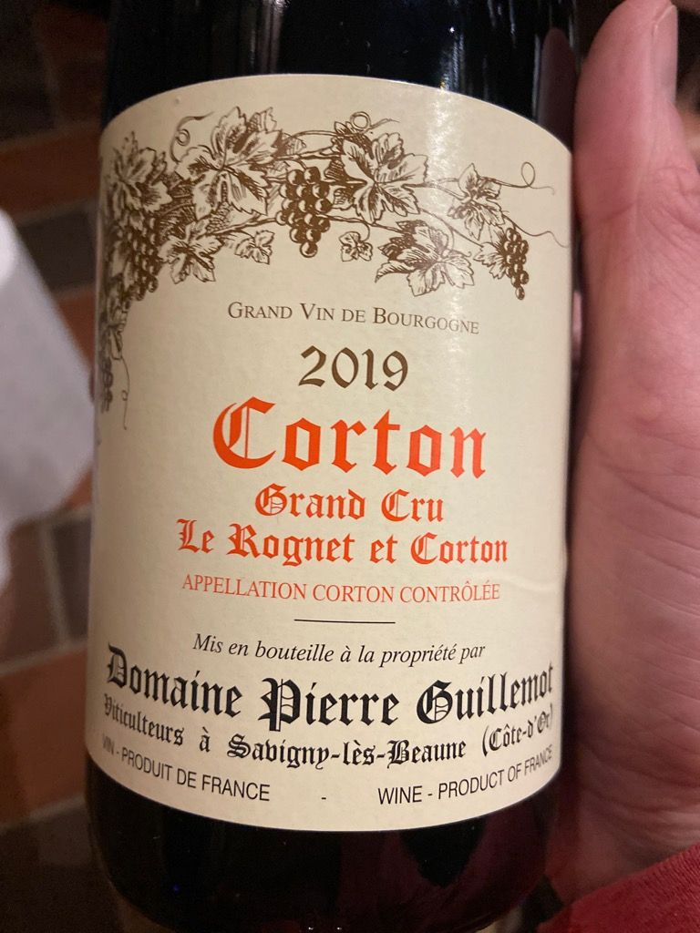 2019 Domaine Pierre Guillemot Corton Le Rognet Et Corton France