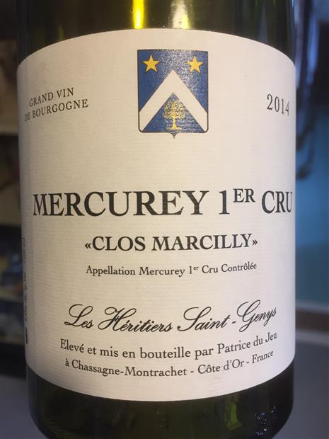 Les H Ritiers Saint Genys Mercurey Er Cru Clos Marcilly Blanc