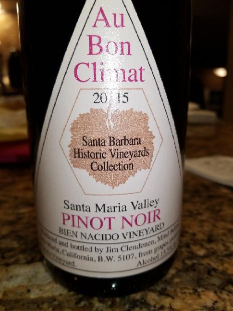 Au Bon Climat Pinot Noir Santa Barbara Historic Vineyards