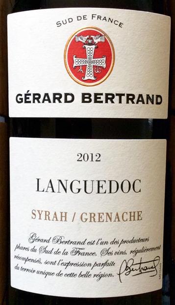 2012 Gérard Bertrand Languedoc Syrah Grenache France Languedoc