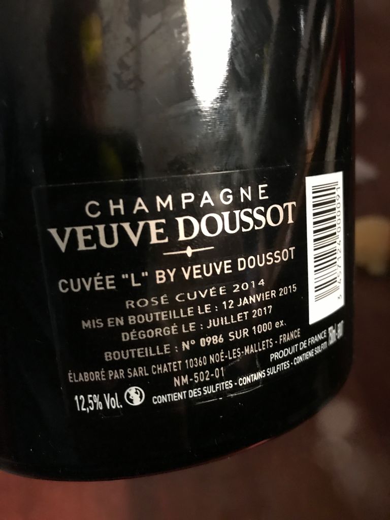 2014 Veuve Doussot Champagne Brut Cuvée L Rosé France Champagne