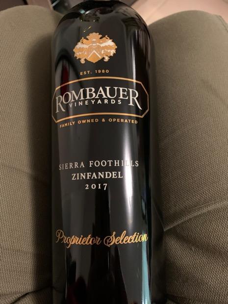 Rombauer Vineyards Zinfandel Proprietor Selection Usa California