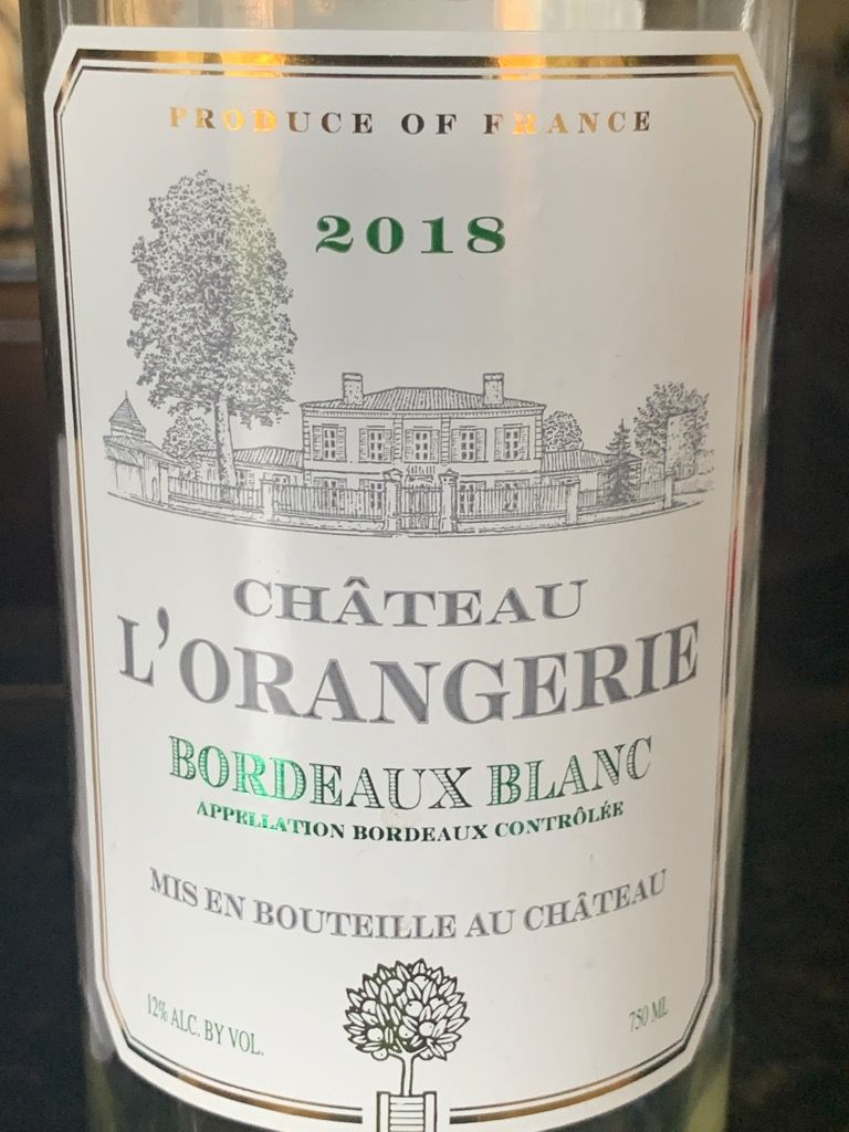 2020 Château de l Orangerie Blanc France Bordeaux Entre Deux Mers