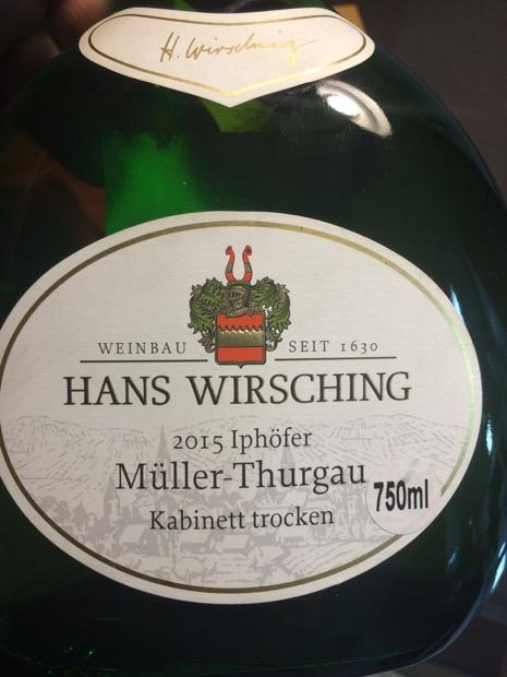 2015 Hans Wirsching Iphöfer Kronsberg Müller Thurgau Kabinett trocken