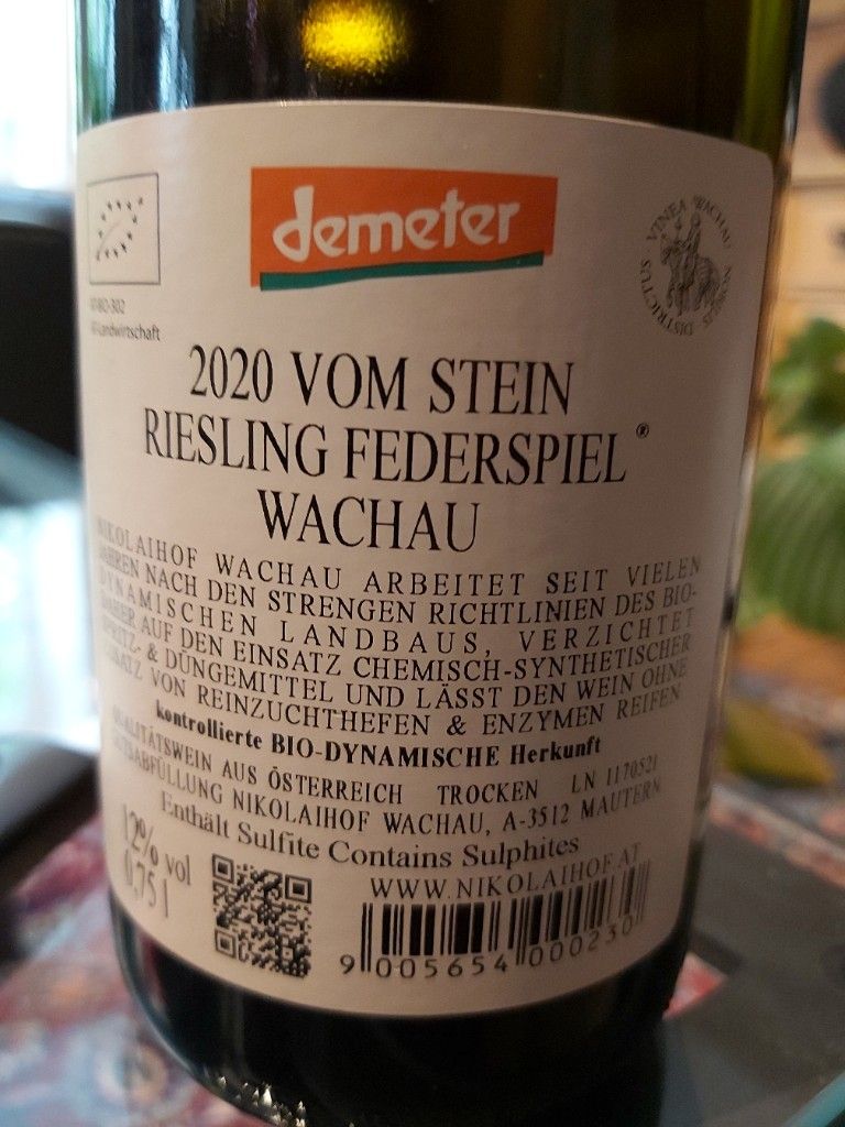 2021 Nikolaihof Riesling Federspiel Vom Stein Austria