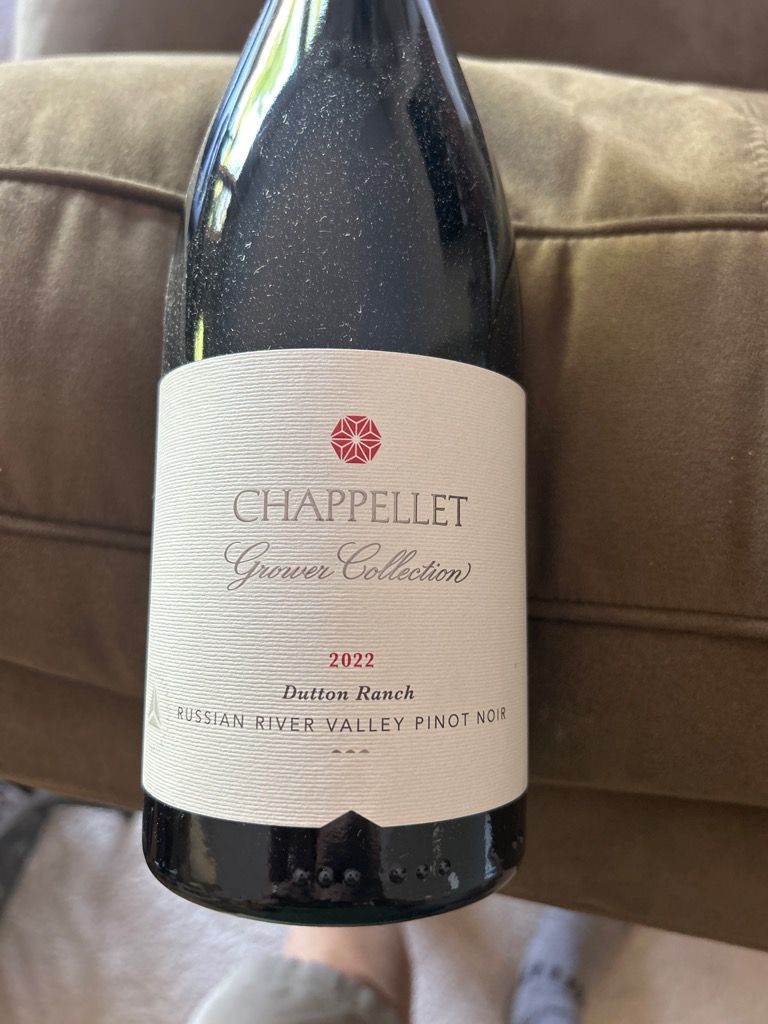 Chappellet Pinot Noir Grower Collection Dutton Ranch Usa