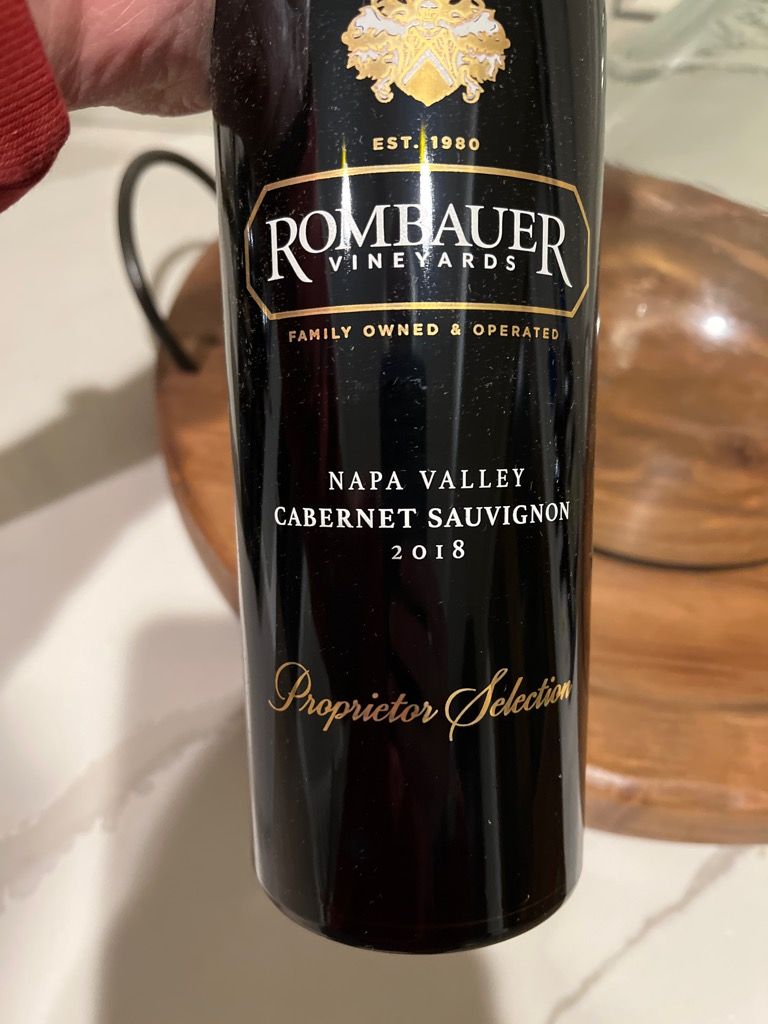 Rombauer Vineyards Cabernet Sauvignon Proprietor Selection Usa