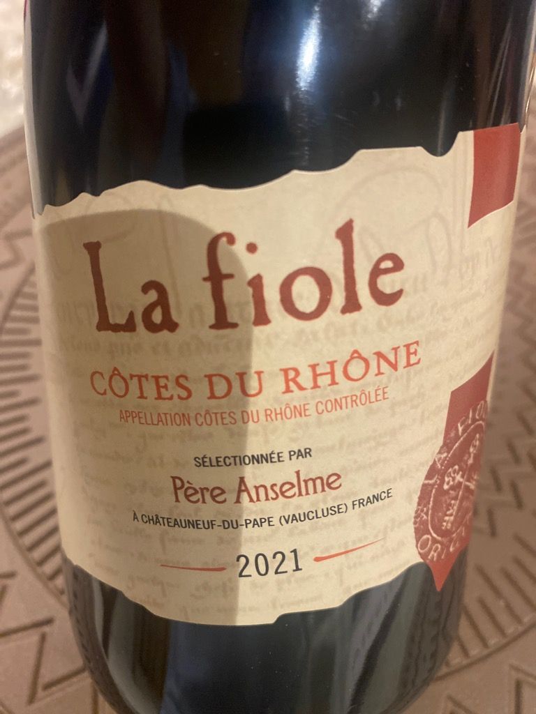 2021 Père Anselme Châteauneuf du Pape La Fiole du Pape France Rhône