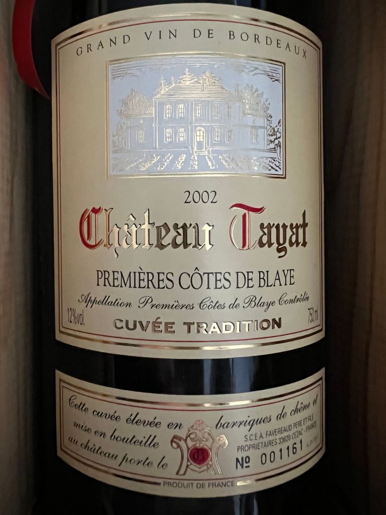 2018 Château Tayat Cuvée Tradition France Bordeaux Blaye Côtes de