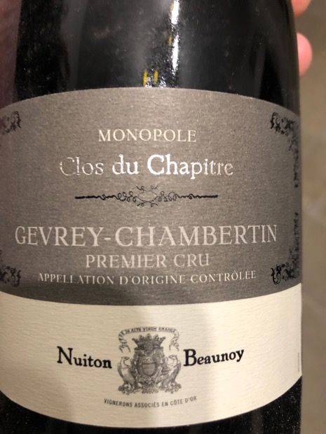 2011 Nuiton Beaunoy Gevrey Chambertin 1er Cru Clos Du Chapitre France