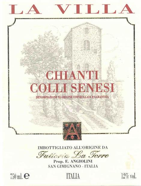 2015 Fattoria La Torre E Angiolini Chianti Colli Senesi La Villa