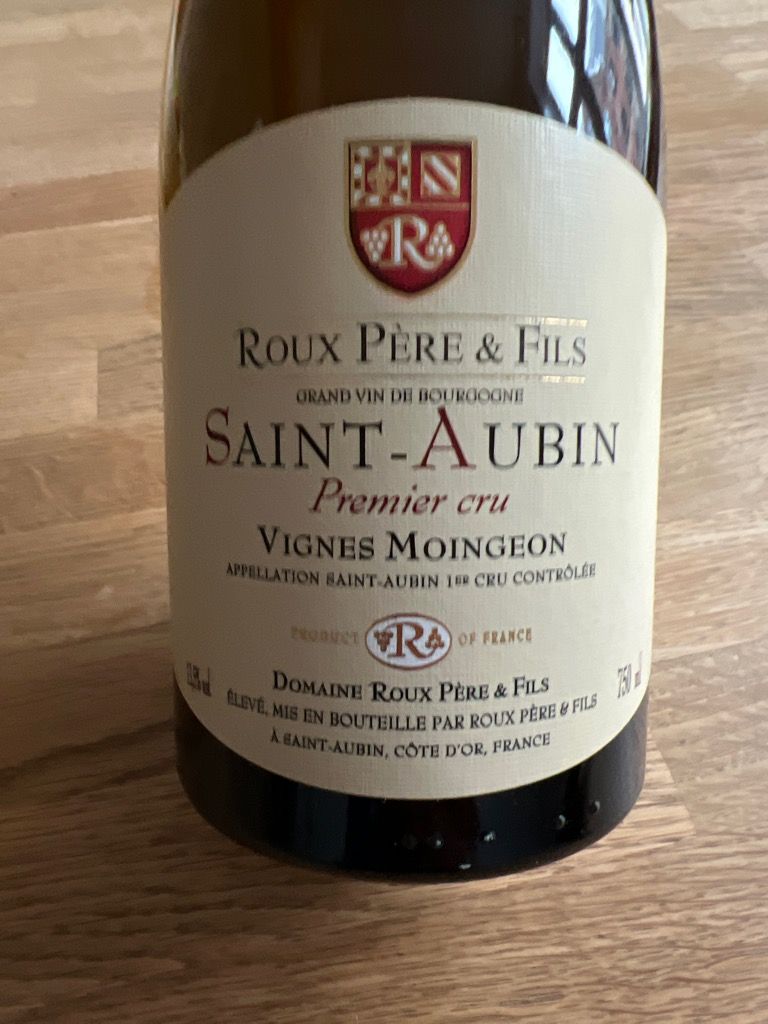 Roux P Re Fils Saint Aubin Er Cru Les Cortons Blanc France