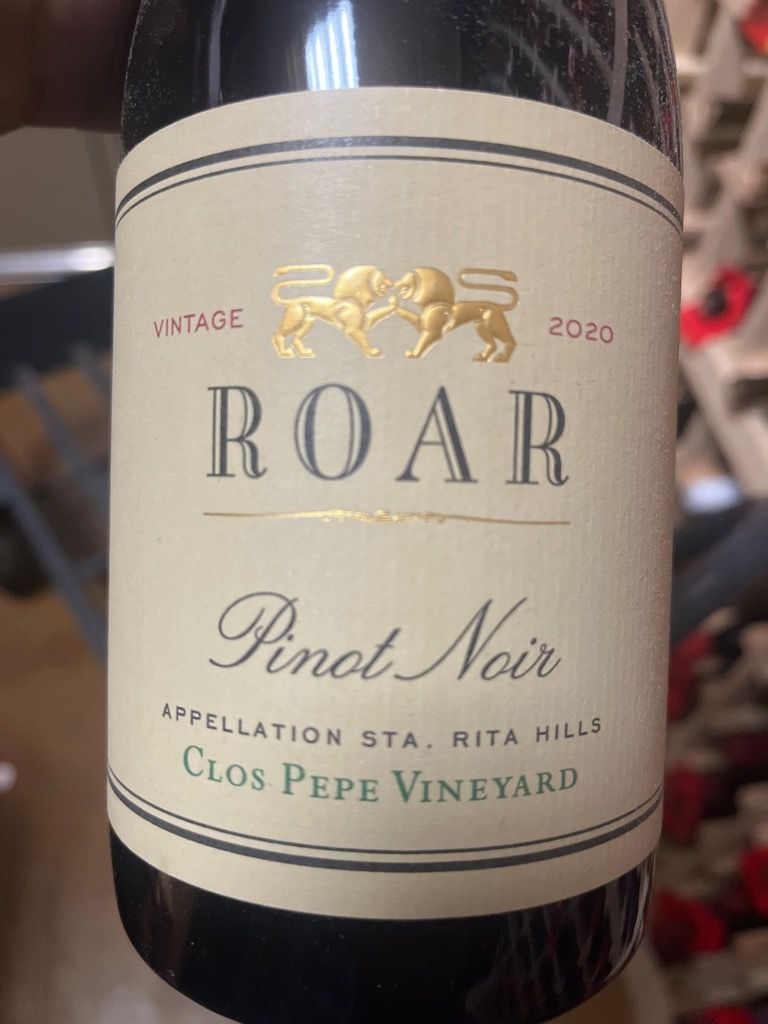 2020 Roar Pinot Noir Clos Pepe Vineyard Sta Rita Hills USA