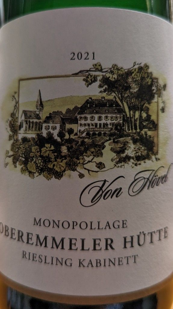 Von H Vel Oberemmeler H Tte Riesling Monopollage Kabinett Germany