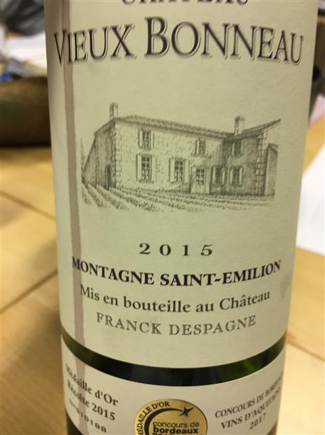 Ch Teau Vieux Bonneau France Bordeaux Libournais Montagne St