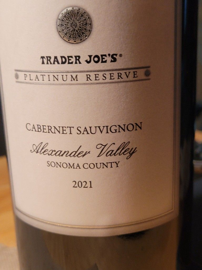 2021 Trader Joe S Cabernet Sauvignon Platinum Reserve USA California