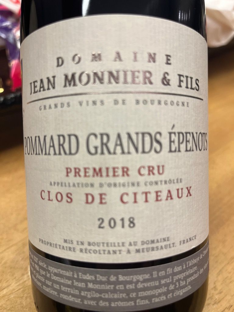 2018 Domaine Jean Monnier Fils Pommard 1er Cru Les Grands Épenots