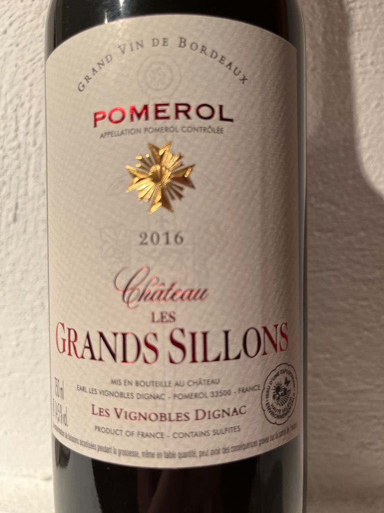 2016 Château Les Grands Sillons France Bordeaux Libournais Pomerol