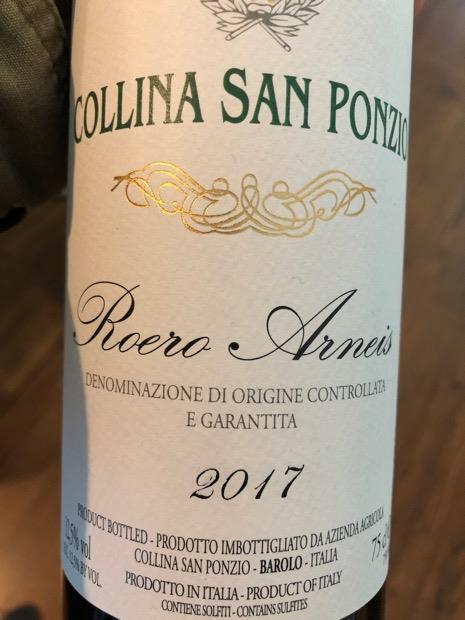 2017 Collina San Ponzio Roero Arneis Italy Piedmont Alba Roero