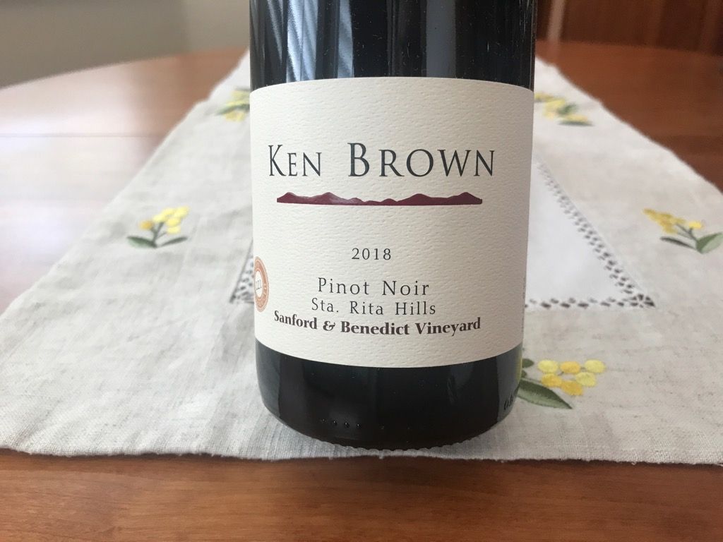 2021 Ken Brown Pinot Noir Sanford Benedict Vineyard Sta Rita Hills