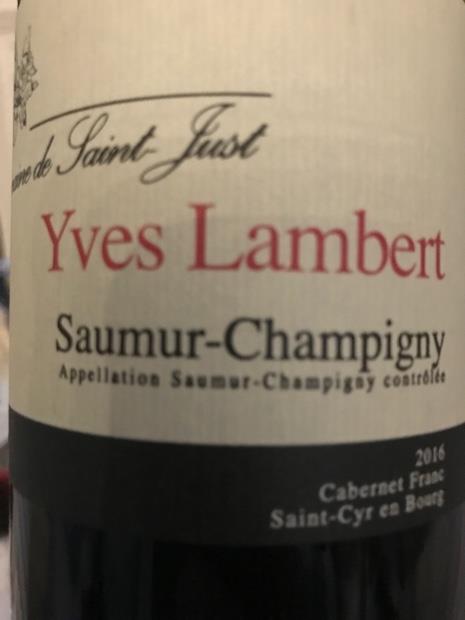 Domaine De Saint Just Saumur Champigny Yves Lambert France Loire