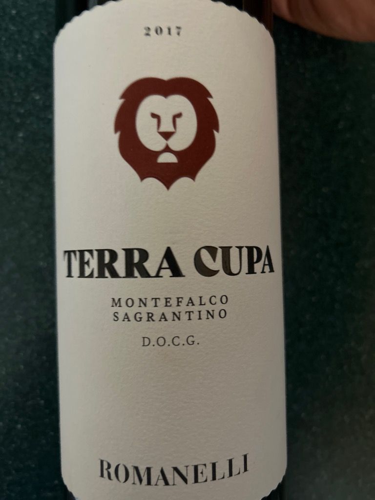 2017 Romanelli Montefalco Sagrantino Terra Cupa Italy Umbria