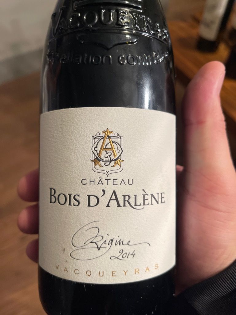 2014 Château Bois d Arlène Vacqueyras Origine France Rhône Southern