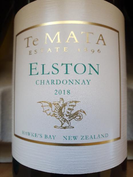 2018 Te Mata Estate Chardonnay Elston New Zealand North Island Hawke