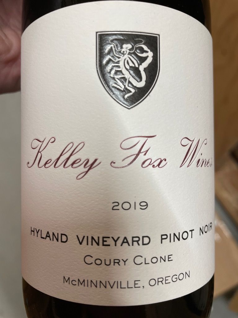 Kelley Fox Wines Pinot Noir Coury Clone Hyland Vineyard Usa