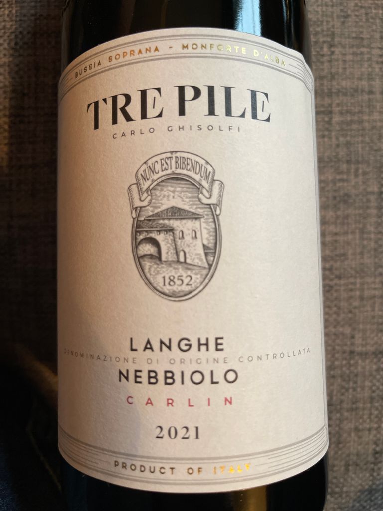 2020 Tre Pile Langhe Nebbiolo Carlin Italy Piedmont Langhe Langhe