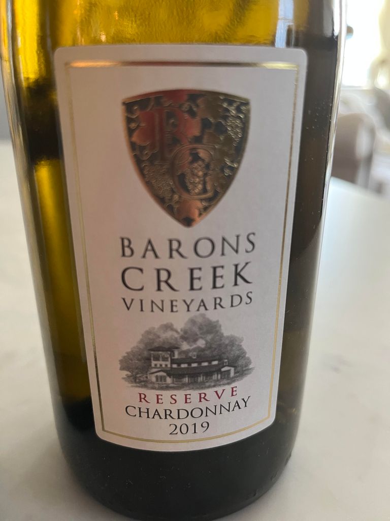 2019 Barons Creek Vineyards Chardonnay Reserve USA American