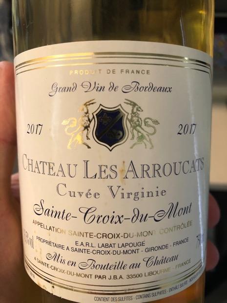 2017 Château les Arroucats Cuvée Virginie France Bordeaux Entre Deux