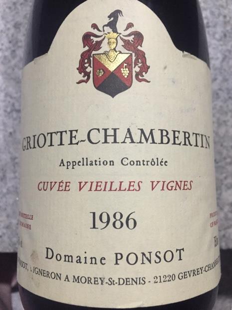 2006 Domaine Ponsot Griotte Chambertin Vieilles Vignes France