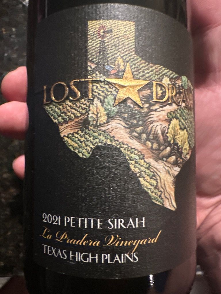 2021 Lost Draw Cellars Petite Sirah La Pradera Vineyards USA Texas