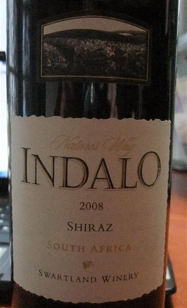 2008 Swartland Winery Shiraz Indalo South Africa Coastal Region