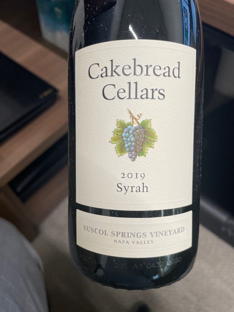 2019 Cakebread Cellars Syrah Suscol Springs Vineyard USA California