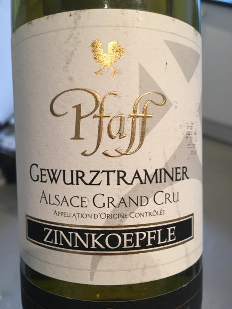 2017 Pfaff Gewurztraminer Zinnkoepflé France Alsace Alsace Grand Cru