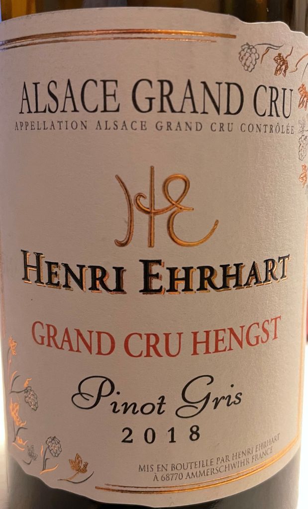 Henri Ehrhart Pinot Gris Hengst Cuv E Henri France Alsace