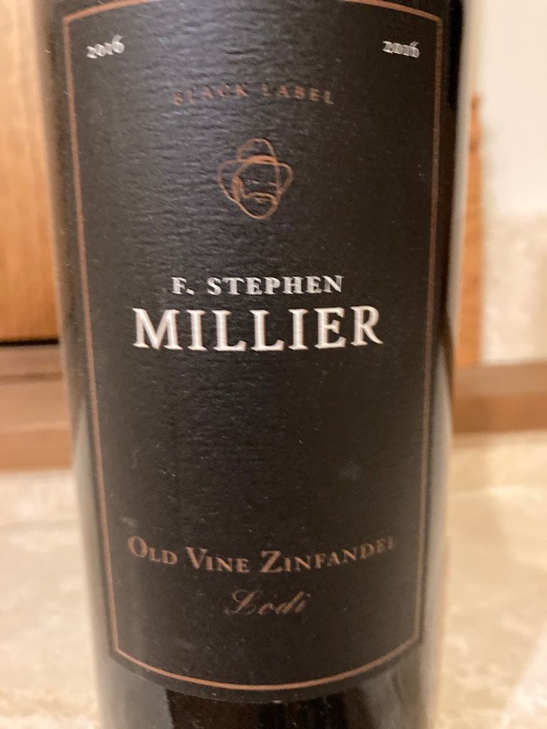 F Stephen Millier Zinfandel Black Label Old Vine Lodi Usa