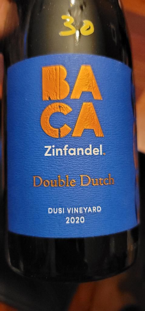 2020 Baca Zinfandel Double Dutch Dusi Vineyard USA California