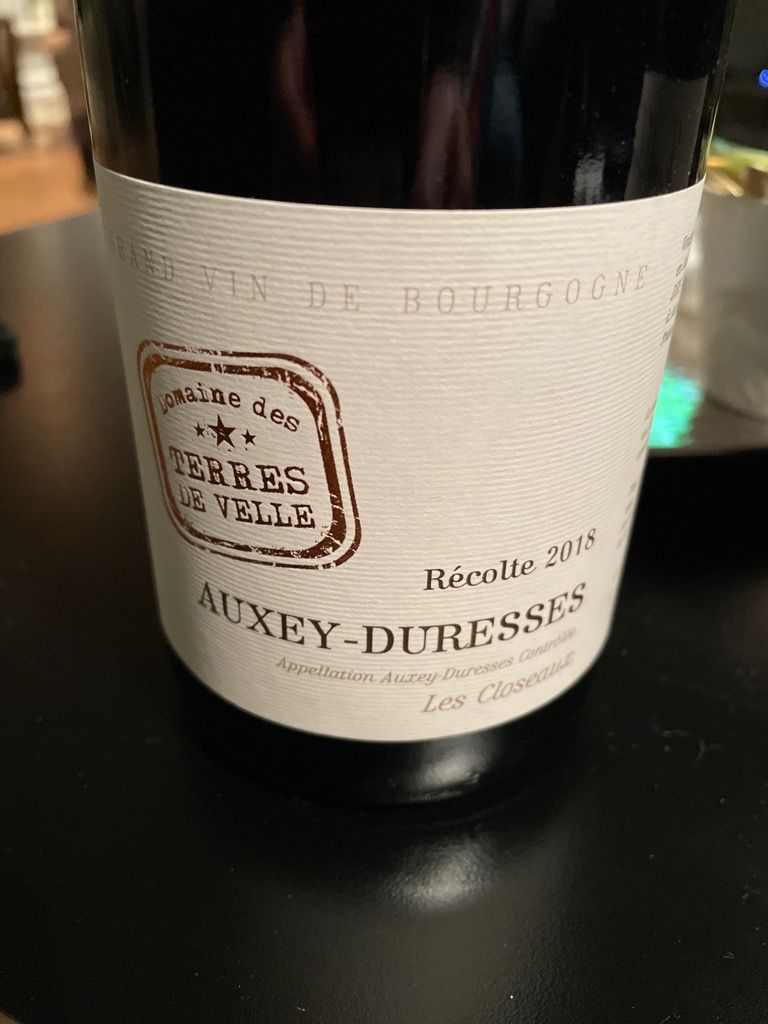 2020 Domaine Des Terres De Velle Auxey Duresses Les Hautes France