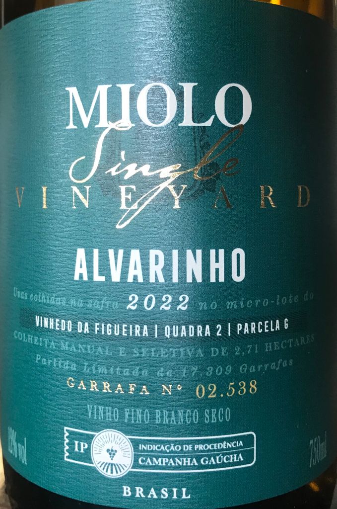 Miolo Alvarinho Single Vineyard Brazil Rio Grande Do Sul