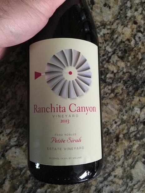 2013 Ranchita Canyon Petite Sirah USA California Central Coast Paso