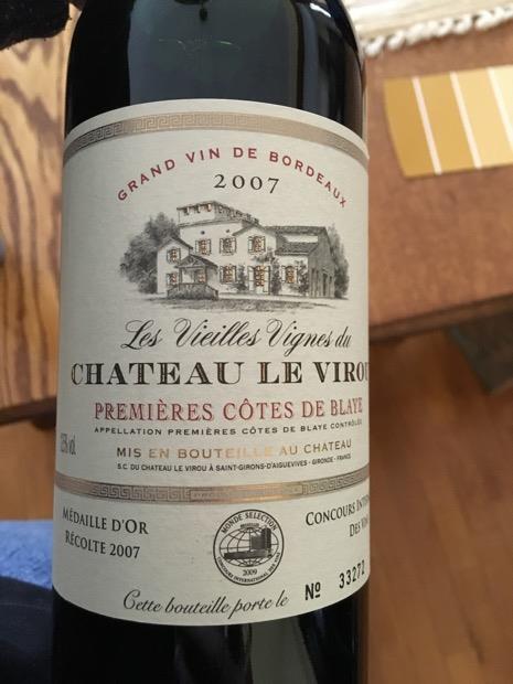 1967 Château Le Virou France Bordeaux Blaye Côtes de Bordeaux