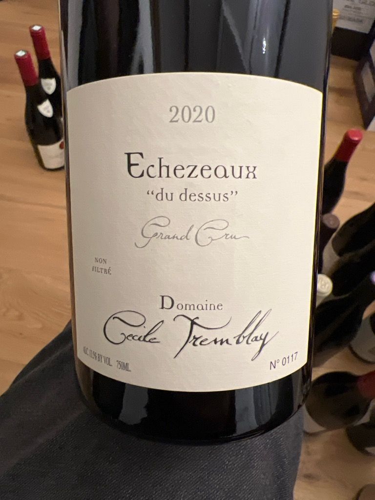 2020 Cecile Tremblay Echezeaux du Dessus France Burgundy Côte de