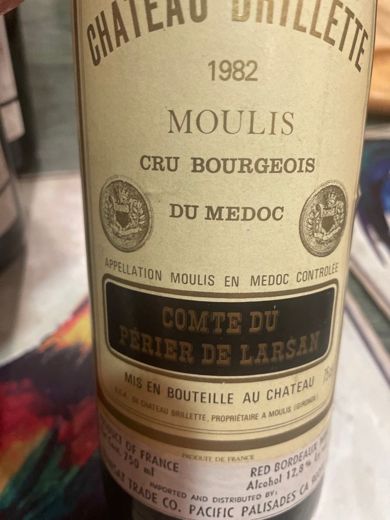 1982 Château Brillette France Bordeaux Médoc Moulis en Médoc